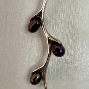 vintage stamped 925 silver and pearl pendent